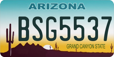 AZ license plate BSG5537