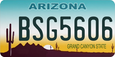 AZ license plate BSG5606