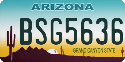 AZ license plate BSG5636