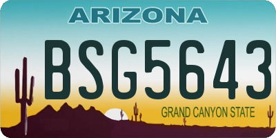 AZ license plate BSG5643