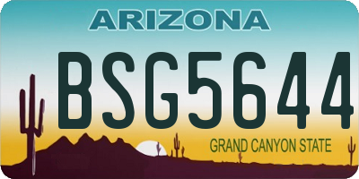 AZ license plate BSG5644