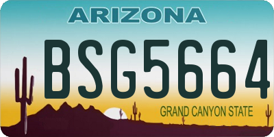 AZ license plate BSG5664