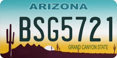 AZ license plate BSG5721