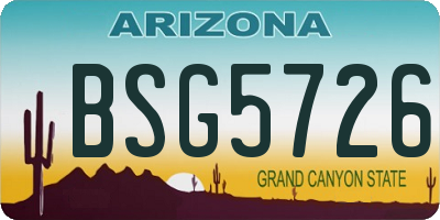 AZ license plate BSG5726