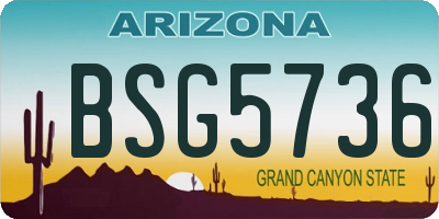 AZ license plate BSG5736