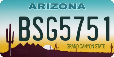 AZ license plate BSG5751