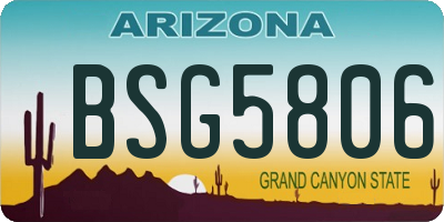 AZ license plate BSG5806
