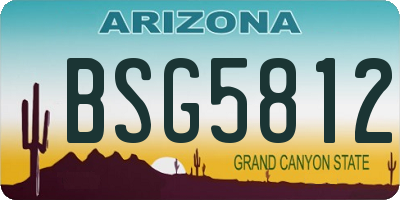 AZ license plate BSG5812