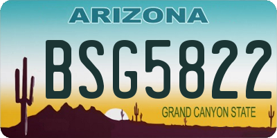 AZ license plate BSG5822
