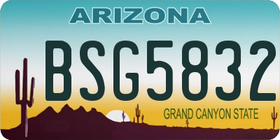 AZ license plate BSG5832
