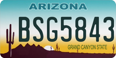 AZ license plate BSG5843