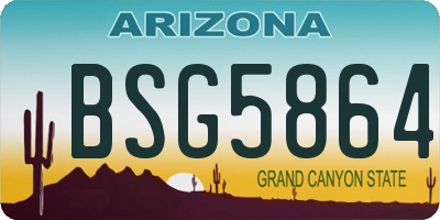 AZ license plate BSG5864
