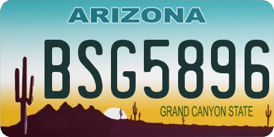 AZ license plate BSG5896