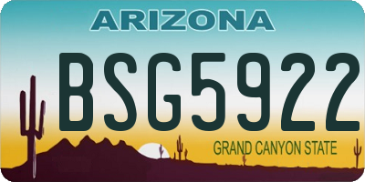 AZ license plate BSG5922