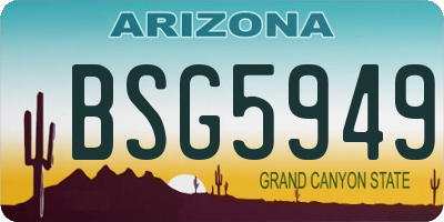 AZ license plate BSG5949