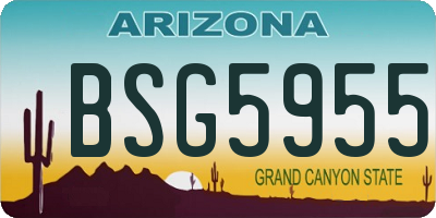 AZ license plate BSG5955