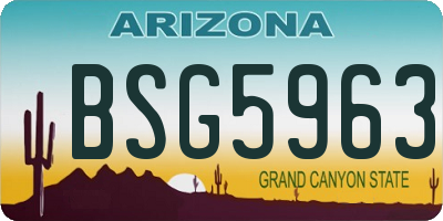 AZ license plate BSG5963