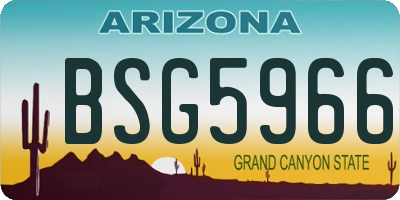 AZ license plate BSG5966