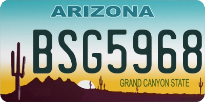 AZ license plate BSG5968
