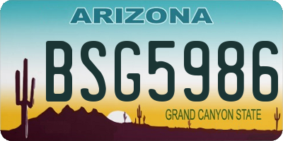 AZ license plate BSG5986