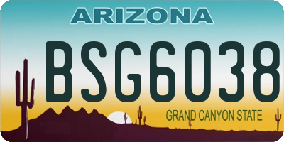 AZ license plate BSG6038