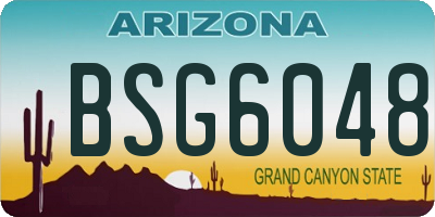 AZ license plate BSG6048