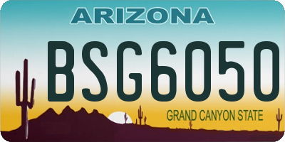 AZ license plate BSG6050