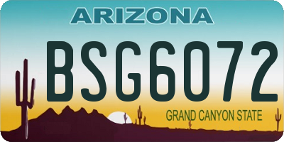 AZ license plate BSG6072
