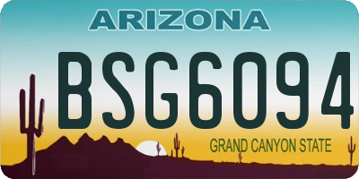AZ license plate BSG6094
