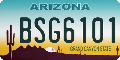 AZ license plate BSG6101