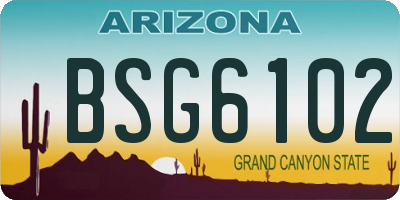AZ license plate BSG6102
