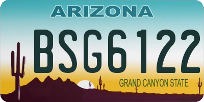 AZ license plate BSG6122