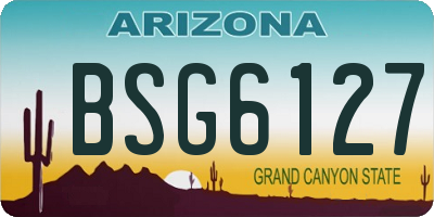AZ license plate BSG6127