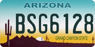 AZ license plate BSG6128