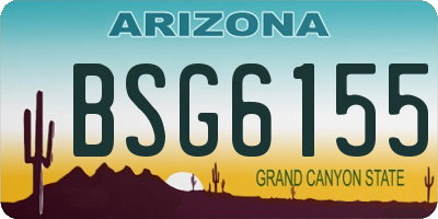 AZ license plate BSG6155
