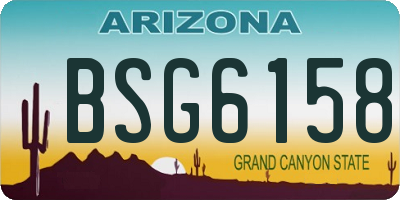 AZ license plate BSG6158