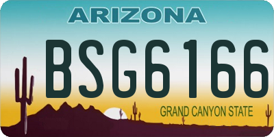 AZ license plate BSG6166