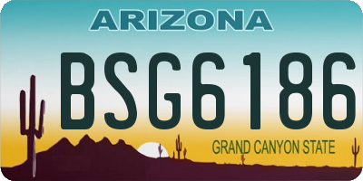 AZ license plate BSG6186