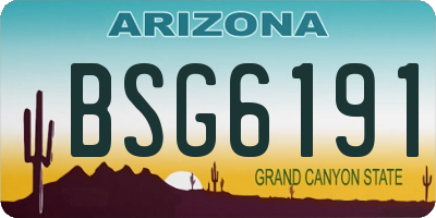 AZ license plate BSG6191