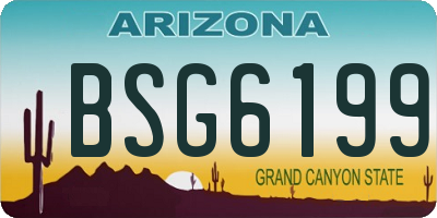 AZ license plate BSG6199