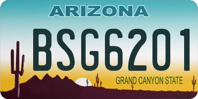 AZ license plate BSG6201
