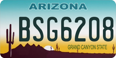AZ license plate BSG6208