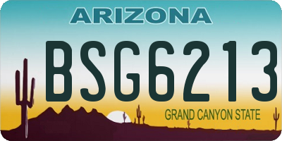 AZ license plate BSG6213