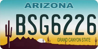 AZ license plate BSG6226