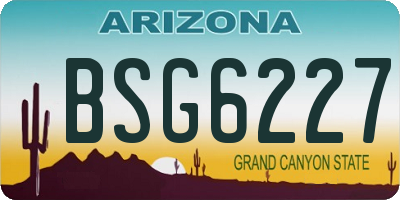 AZ license plate BSG6227