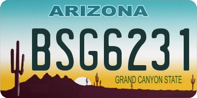 AZ license plate BSG6231