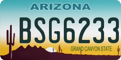 AZ license plate BSG6233