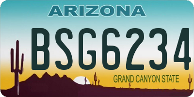 AZ license plate BSG6234