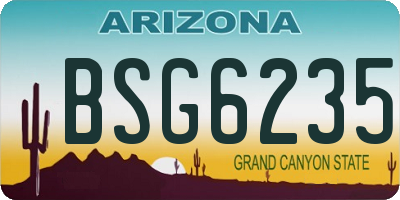 AZ license plate BSG6235
