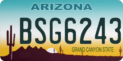 AZ license plate BSG6243